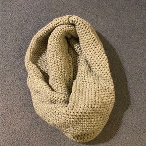 Gray knit infinity scarf